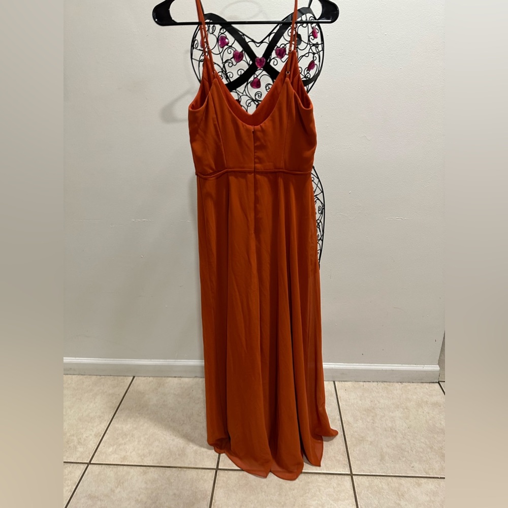 Beautiful dark orange brown dress dress from Davis bridal size 2